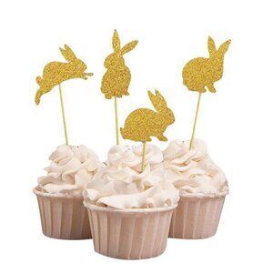 easter decorations Cake Toppers Easter Cute Bunny Decorated Cupcake Insert Card